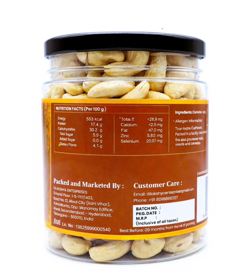 DILAKSHYA W320 Kernels Cashews.